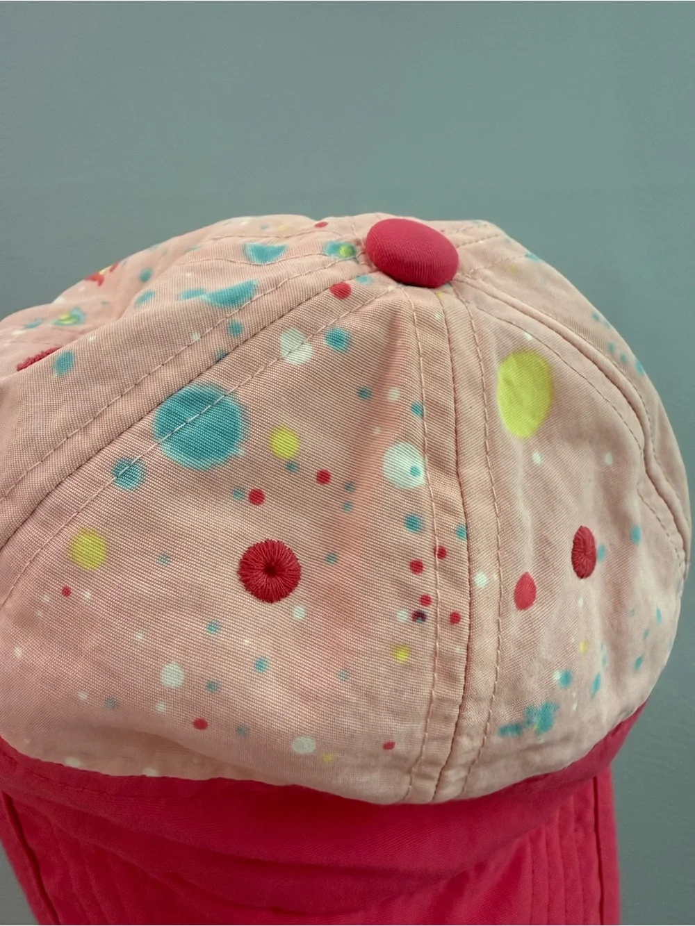 Patagonia Girls Nylon Ball Cap Hat Pink Splatter 5T - Light weight quick dry